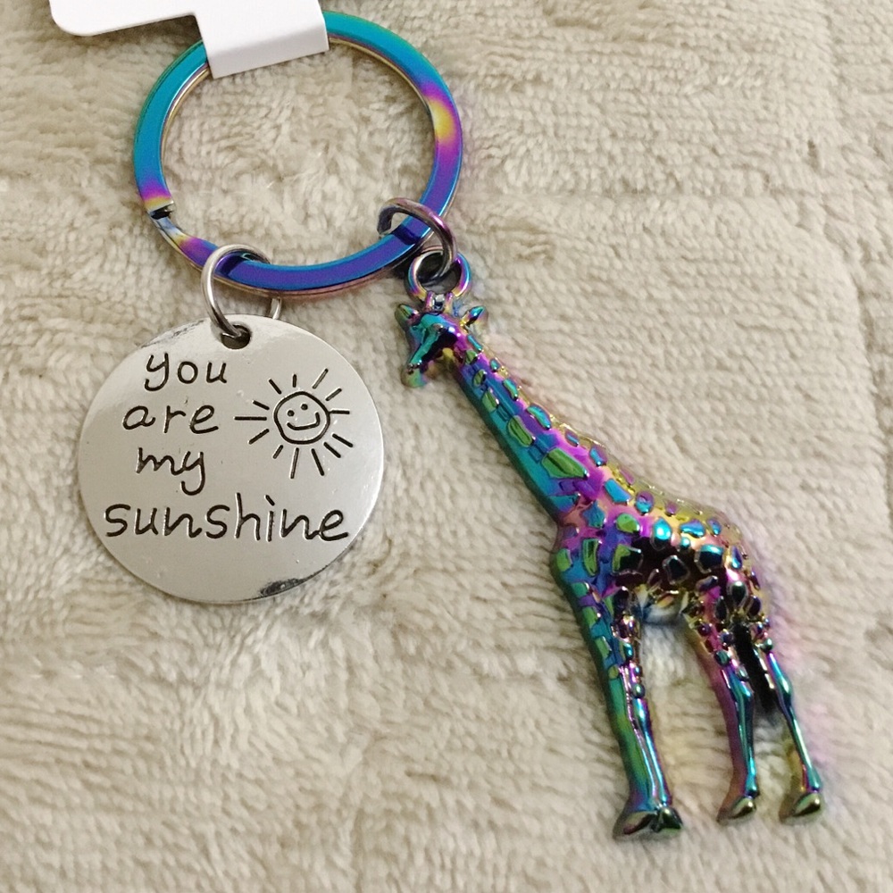 Giraffe You Are My Sunshine Keychain Accessory